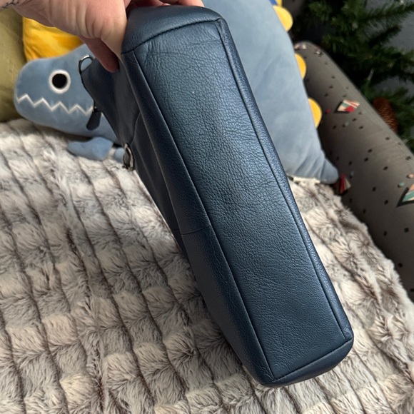 Coach F36675 Pebble Leather Small Kelsey Satchel- Silver/ Teal - Picture 2 of 5